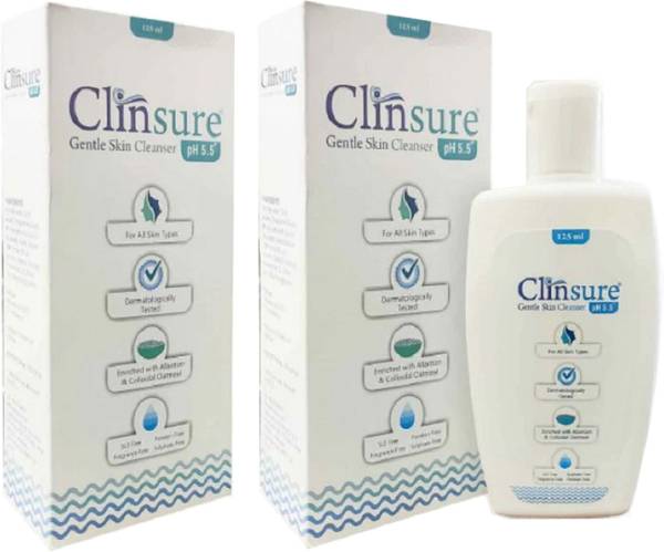 Clinsure Gentle Skin Cleanser With pH 5.5 (Pack of 2 x 125ml) Face Wash