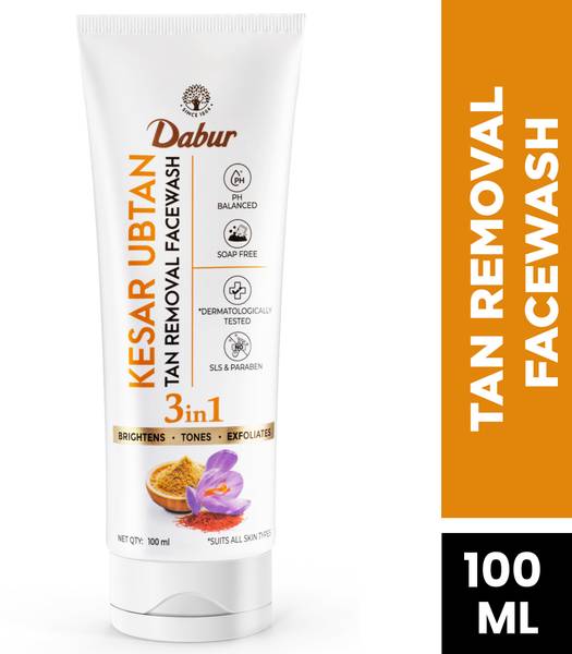 Dabur Kesar Ubtan | Tan Removal | 100% Kashmiri Saffron | Exfoliates, Glows & Tones Face Wash