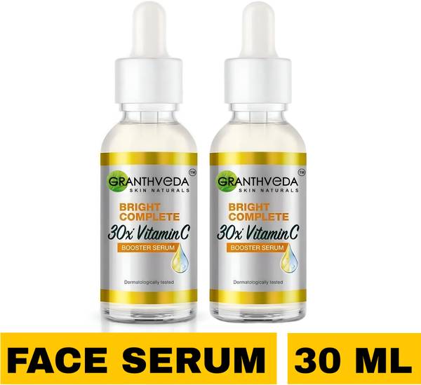 GRANTHVEDA Face Serum, Increases Skin's Glow Instantly and Reduces Spots Overtime, Bright Complete Vitamin C Booster, 60 ml Face Wash
