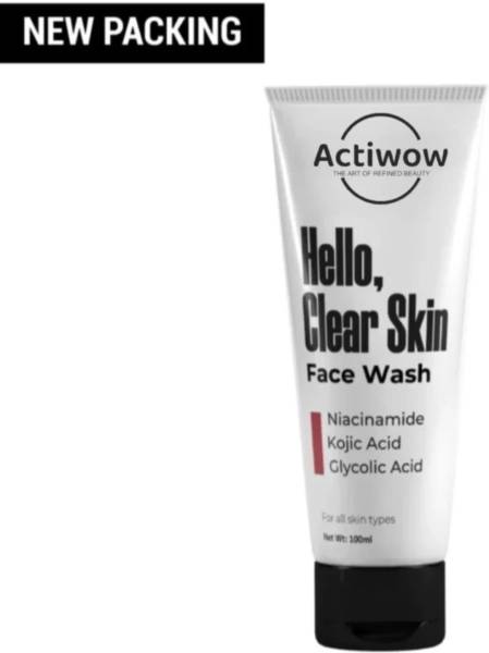 ACTIWOW 1 No Niacinamide, Kojic Acid, & gylcolic acid For Oily Skin Pigmentation Acne Or Pimples Face Wash