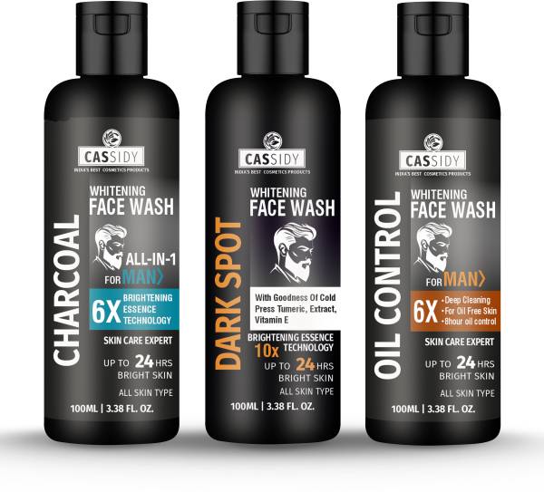 Cassidy Dark Spot & Charcoal & Oil Control Facewash- pack of 3 Face Wash