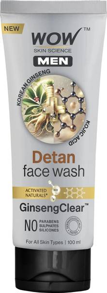 WOW SKIN SCIENCE MEN KOREAN GINSENG + KOJIC ACID Detan Gel | Reduces Tan & Dark Spots | GinsengClear Technology | Gentle Exfoliation | No Sulphates, P...