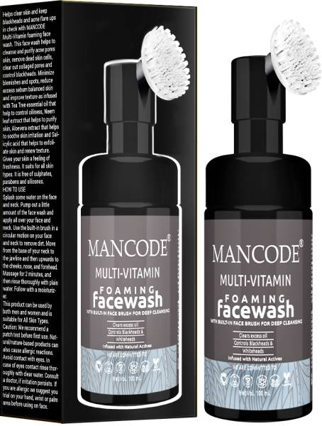 MANCODE Muti-Vitamin Foaming With Built in Brush for Deep Cleansing Face Wash