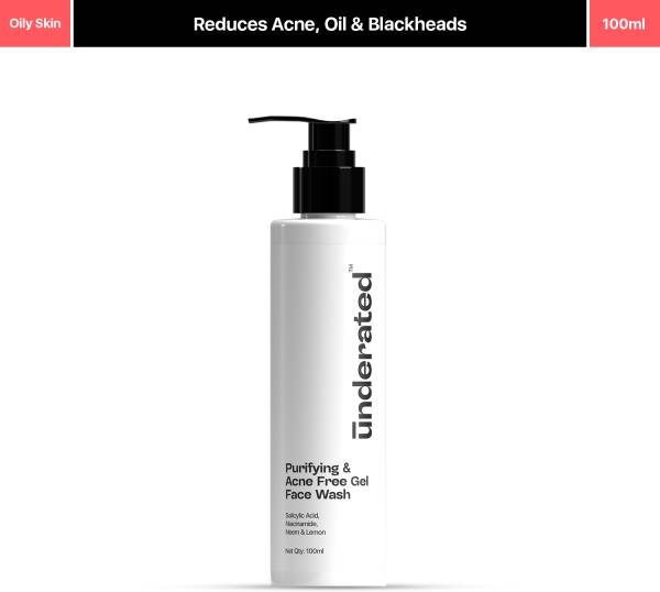 Underated Purifying and Acne Free Powered With Salicylic Acid, Niacinamide, Neem & Leamon Men & Women All Skin Types Face Wash
