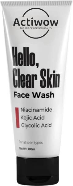 ACTIWOW Hello Clear Skin | Kojic Acid | Niacinamide | Glycolic Acid | Acne marks Face Wash