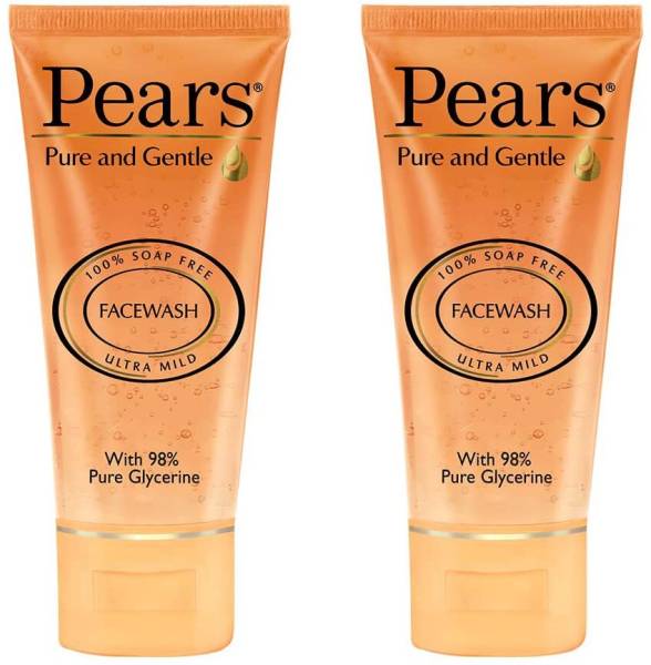 Pears Pure and Gentle Daily Cleansing Facewash, Mild Cleanser With Glycerine pack of 2 Face Wash