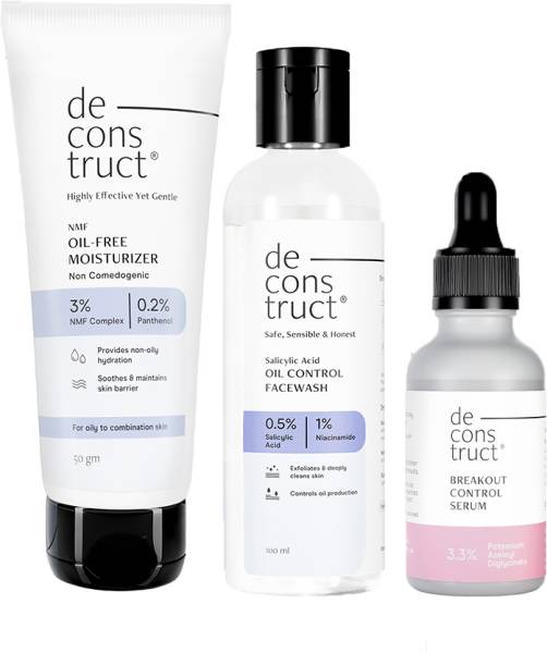 deconstruct Anti- Acne Combo | Serum, Face wash & Moisturizer | For Acne & Pimple Prone Skin Face Wash
