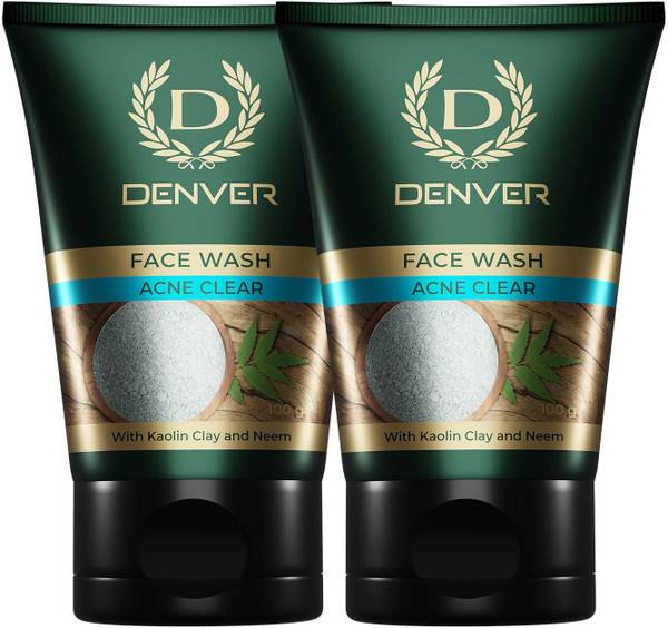 DENVER Acne Clear Facewash With Kaolin Clay and Neem Combo ( 2 X 100 gm ) Face Wash