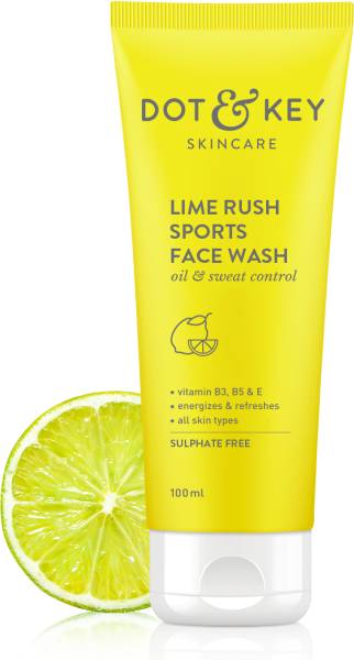 Dot & Key Lime Rush Sports Facewash for excess oil control, deeply cleanses dirt & sweat Face Wash