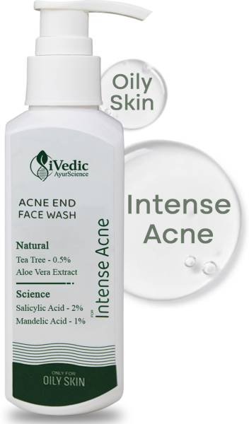 iVedic AyurScience Acne End Cleanser - Only For Oily Skin With Intense Acne Face Wash