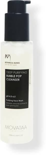 Movataa Deep Purifying Bubble Pop Cleanser For Dry Skin | Gentle Cleanser, Nourishes, Soothes & Restores Skin Face Wash