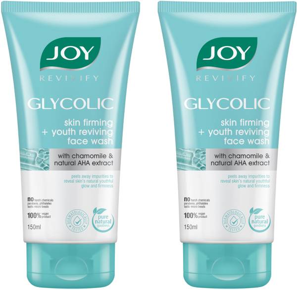 Joy Revivify Glycolic Skin Firming + Youth Reviving With Natural AHA & Chamomile Extracts - No Parabens, Sulphates Face Wash