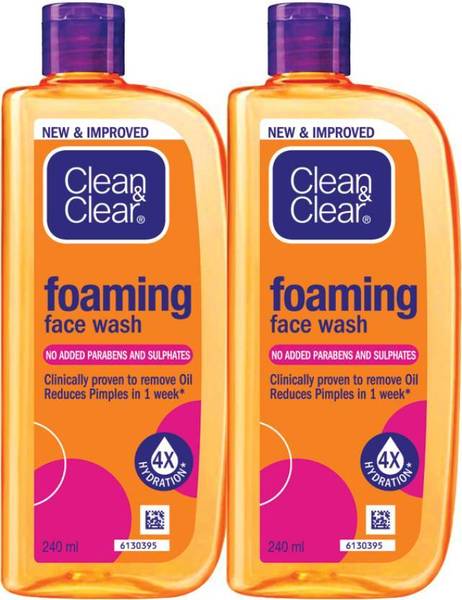 Clean & Clear Foaming Face wash 480ml| Clinically proven| Pimple & Acne removal (480 ml) Face Wash