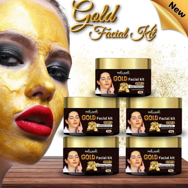 Phillauri Gold Facial Kit For Even Skin Tone, Excess Pigmentation & Helps Reduce Scars