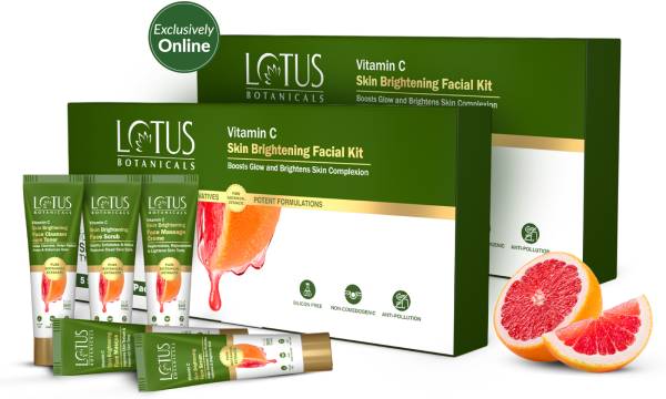 Lotus Botanicals Vitamin C Skin Brightening 5 Step Facial Kit |Brightens Skin Complexion