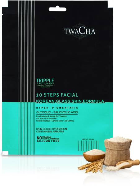 TWACHA 10 Steps Facial Kit for KOREAN GLASS SKIN with Glycolic - Salicyclic Acid