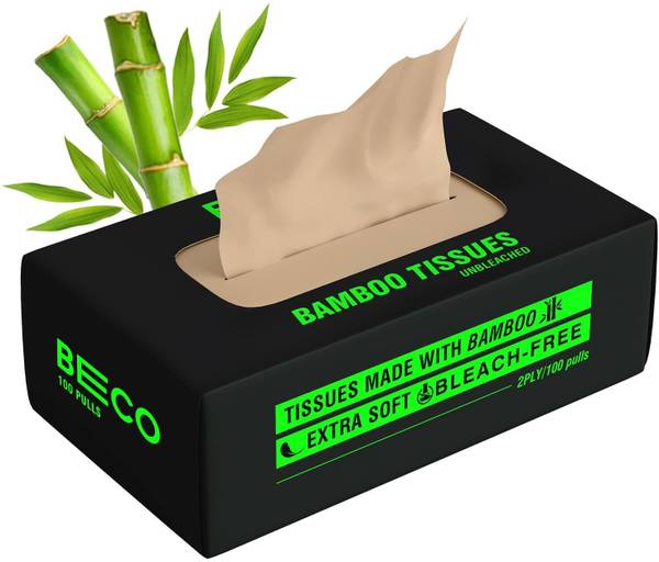 Beco Bamboo Super Soft 2-Ply- 100 Pulls Each, 100% Natural & Ecofriendly Tissue Paper