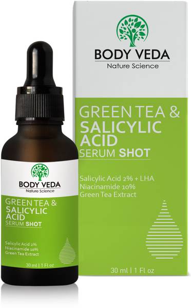BODY VEDA Green Tea & 2% Salicylic Acid Serum Shot with LHA and Niacinamide