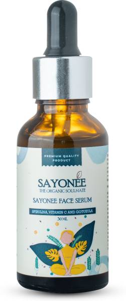 Sayonee Vitamin C Face Serum with Spirulina&Gotukula for Wrinkles,Dark Spots Reduction