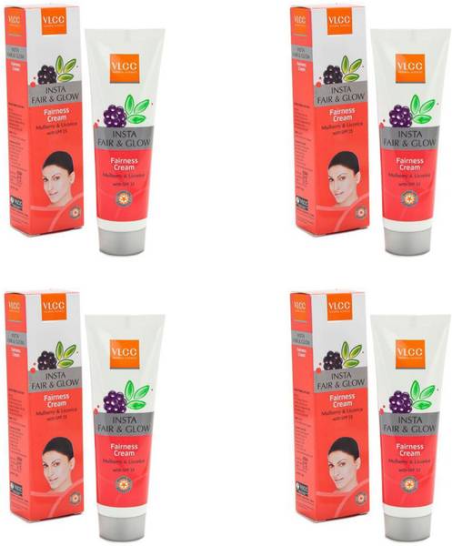 VLCC Insta Fair & Glow Premium Fairness Cream With SPF 15 Combo Pack of 4 (50gm X 4)