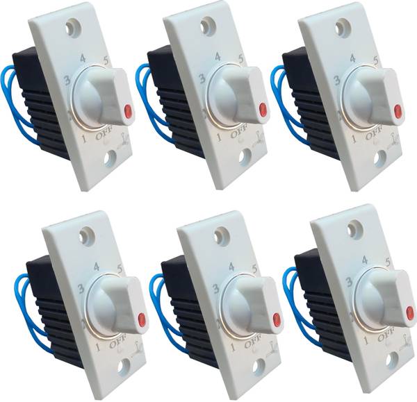 Hiru Switch 7 STEP - 6 PCS Screw Base Fan Regulator for Home & Office Step-Type Button Regulator