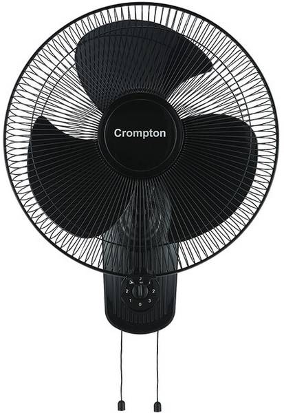Crompton WM HISPEED GALE CLASSIC 16" Black 400 mm 3 Blade Wall Fan