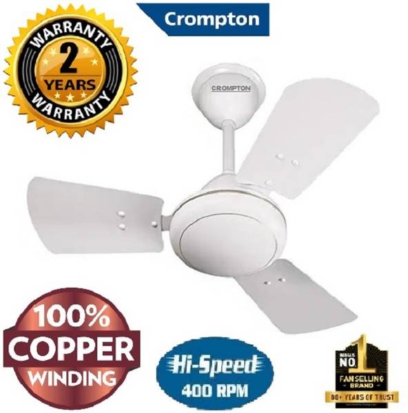 Crompton SUREBREEZE ULTRA HIGH SPEED 100% COPPER MOTOR LONGER LIFE 600MM/24inch15 1 Star 600 mm 3 Blade Ceiling Fan