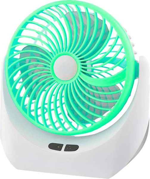 TECHOMANIA Rechargeable 3-Hour Table Fan with LED SMD Light, 180 Rotation, Portable Design 1320 mm 3 Blade Table Fan
