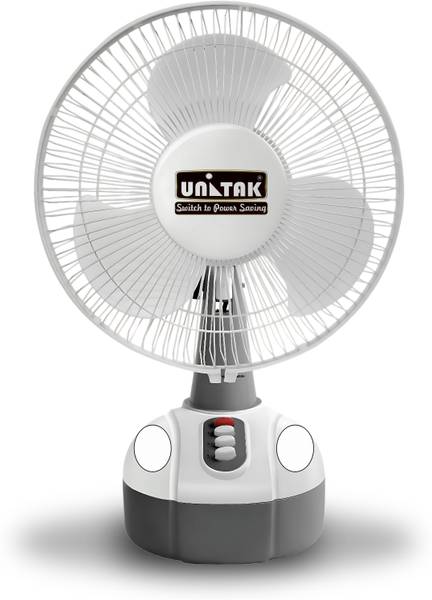 Unitak AC/DC RECHARGEABLE TABLE FAN (WITH BATTERY) 300 mm 3 Blade Table Fan