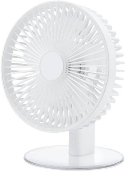 CRAFTIFY Adjustable Cool Breathing LED Soft Light Lamp Portable Fan Desk Fan 4 Speed 5 Star 155 mm BLDC Motor 5 Blade Table Fan