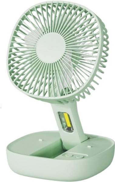 DPM DP-7636 2400mAH RECHARGEABLE PORTABLE FAN &COB LIGHT/MOBOLE STAND Ultra High Speed 5 Blade Table Fan