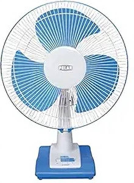 Polar Annexer High Speed 400mm Table Fan White Blue|Mini Powerful Table Cooling Fan 5 Star 400 mm 3 Blade Table Fan