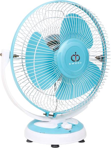 Sword Table fan All Purpose Fan 12 Inch Very High Speed (White, Blue) Ultra High Speed 5 Star 300 mm 3 Blade Table Fan