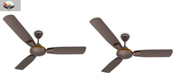 Crompton Highspeed Toro 1 Star 1200 mm (Magic Brown, Pack of 2) 1 Star 1200 mm 3 Blade Ceiling Fan