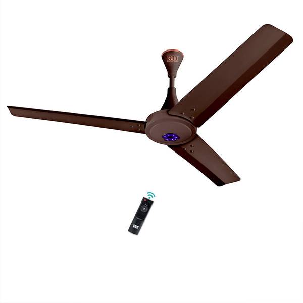 KUHL Prima A6 I 65% Power Saving BLDC Ceiling Fan, BEE 5 Star Rating, ISI Certified I 5 Star 1200 mm BLDC Motor with Remote 3 Blade Ceiling Fan
