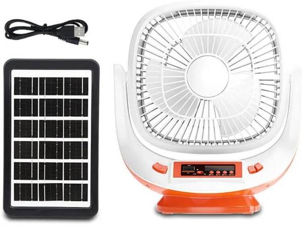 DRUMSTONE Solar-Powered Rechargeable Fan  Ideal for Camping & Outdoor Adventures 5 Star 1200 mm 3 Blade Table Fan