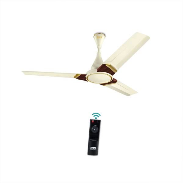 KUHL Prima A3 Decorative Power Saving BLDC with Remote 5 Star 1200 mm 3 Blade Ceiling Fan