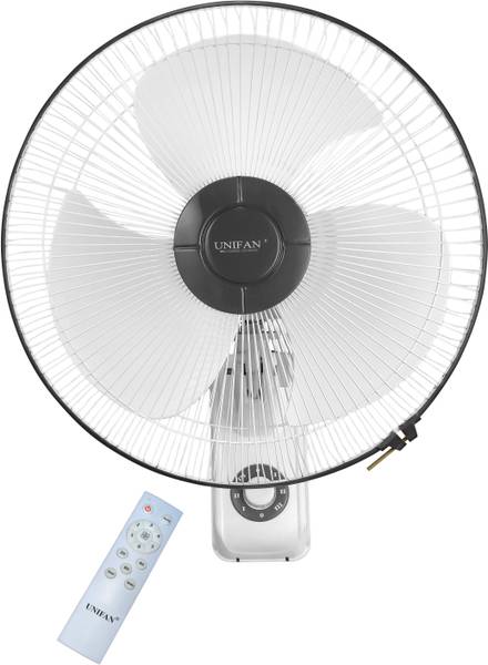 UNIFAN STAR WIND 400mm Wall Fan | Silent BLDC Wall Fan with Remote Control with 7 Speed 5 Star 400 mm BLDC Motor with Remote 3 Blade Wall Fan