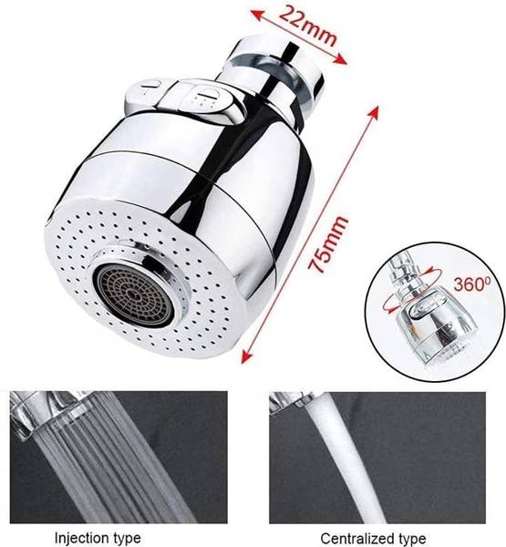 debaths 360 degree rotation dual flow Spout Faucet (works for inner & outer thread) Faucet Nozzle