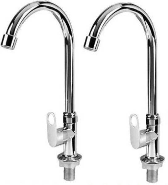 fastgear by Fastgear SS 360 Degree Moving,Chrome Finish Swan Neck taps for Sink/washbasin(2pcs) Faucet Set