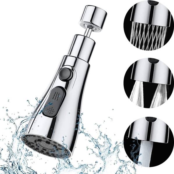 Finzatik Tap Extender for Kitchen Sink, Univesal Kitchen Fauet 3 Function Pull Down Sink Faucet Nozzle