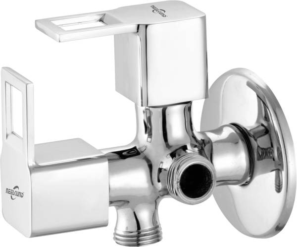 NEELKUND Square Cut Angle Tap 2 Way For Bathroom and Kitchen Tap Twin Elbow Valve Faucet