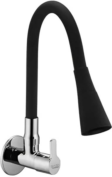 Spazio SmartBuy Fusion Sink Cock-Flxo Play With 360 Degree Flexible Black Silicon Swivel Spout & Dual Flow Pattern For Hot OR Cold Water With Wall Fla...