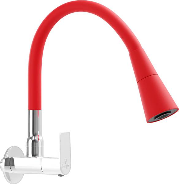 PIXAFLO AREA Kitchen Sink Cock Tap with RED Flexible Swivel DUAL FLOW Spout Flexmatic - Dual Flow Bib Tap Faucet