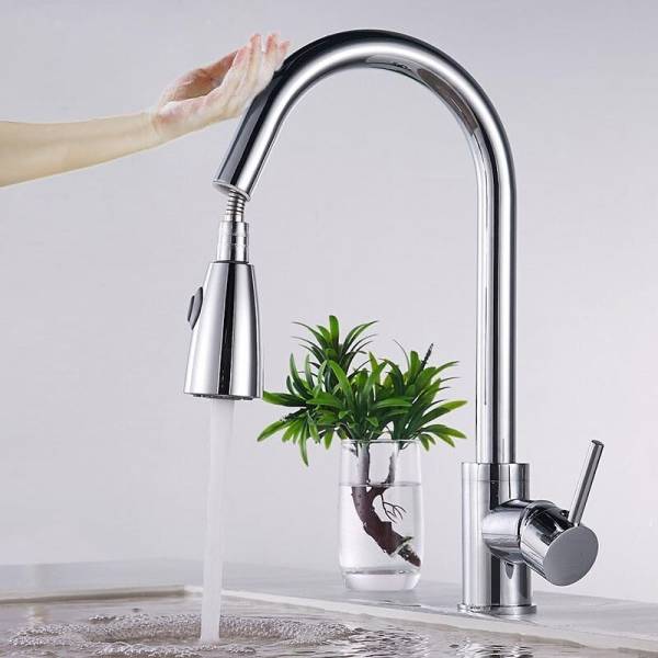 Fossa KFC-001 Pull Out Brass Kitchen Faucet Mixer Tap The Faucet Single Hole Handle Kitchen Mixer Faucet