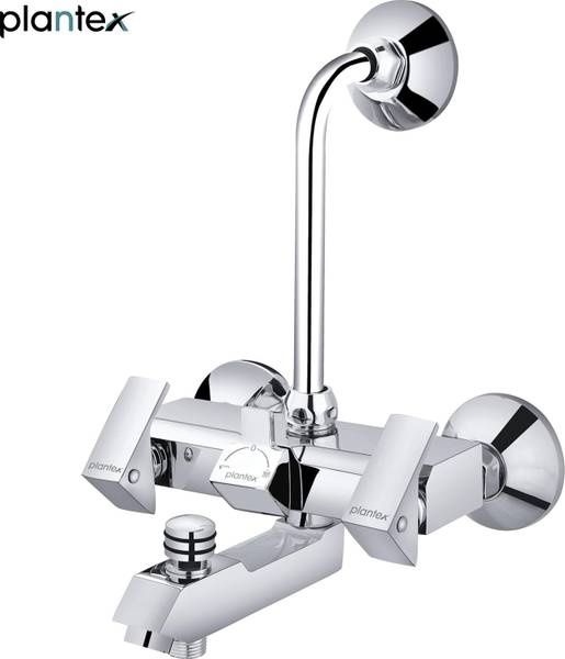 Plantex Pure Brass 3 in 1 Wall Mixer for Bathroom with L-Bend Provision for Overhead Hand Shower/Mixer Tap for Bathroom/Bathroom Mixer Tap-(PRI-319-Ch...