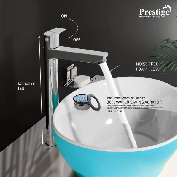 Prestige (12 inch) Tall Body Brass Pillar Tap For wash basin Pillar Tap Faucet