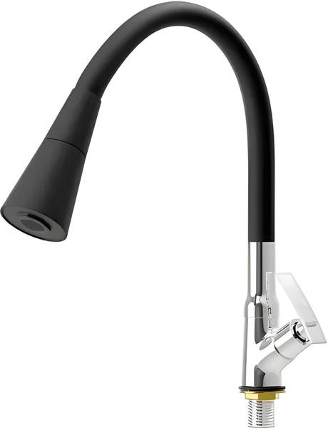 Spazio Pulse Brass Swan Neck With 360 Degree Flexible Silicon Hose & Dual Flow Pattern Hot OR Cold Water For Kitchen Sink, Wash Basin Faucets Taps, Ch...