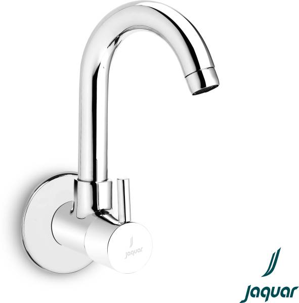 Jaquar Sink Cock with Regular Swinging Spout (Wall Mounted Model) With Wall Flange Florentine | FLR-CHR-5347N Bib Tap Faucet