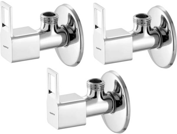 Ramya CUBE Brass Angle Valve Pack OF 3 For Bathroom and Kitchen Chrome Finish Angle Cock Faucet
